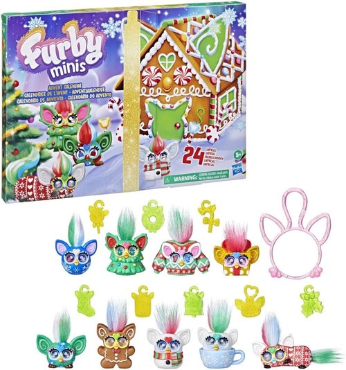 FURBY Minis Advent Calendar - 24 Days of Holiday Surprises with 1-Inch Figures & Accessories for Kids 6+