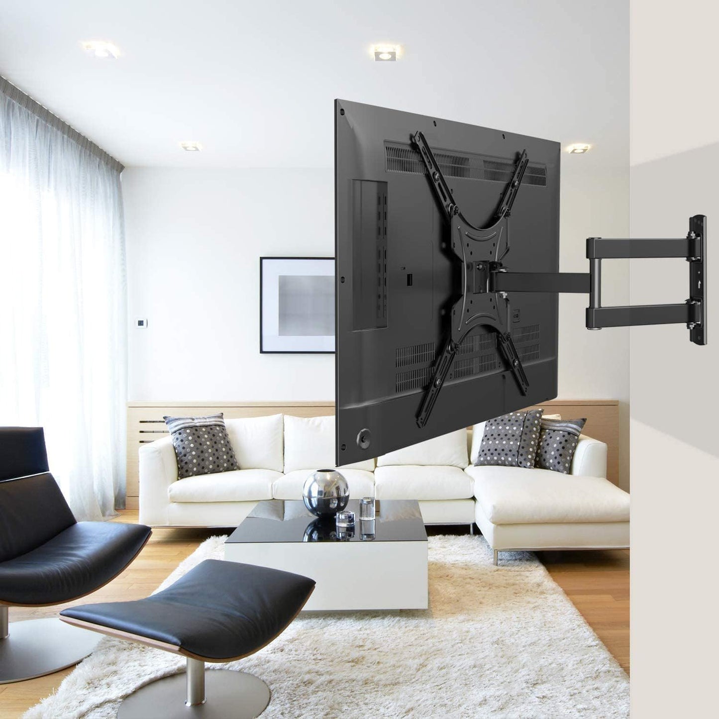 Pipishell Full Motion TV Wall Mount Bracket - Articulating Arms for 24-55 Inch TVs | Max VESA 400x400mm, 66lbs Capacity