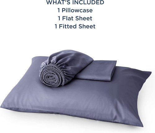 Bedsure Cooling Sheets - Twin Size, Breathable Rayon from Bamboo, Deep Pocket Up to 16 Inches, Dark Grey