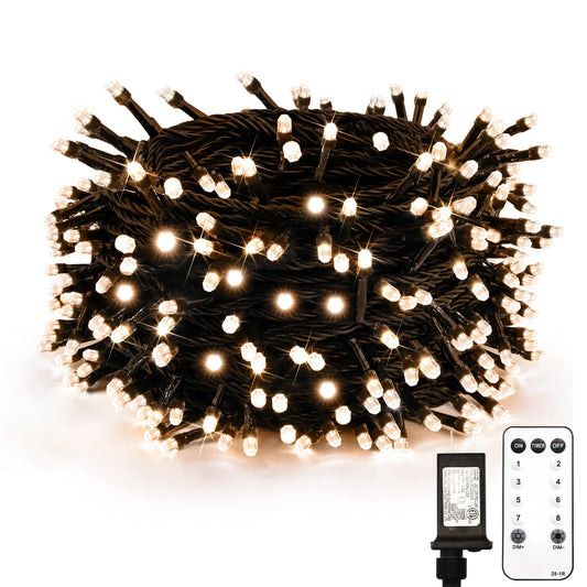 suddus White Christmas Tree Lights Outdoor, 66ft 200 LED Christmas String Lights with 8 Modes, Twinkle Lights for Christmas Tree, Bedroom, Backyard, Patio, Porch, House Decoration