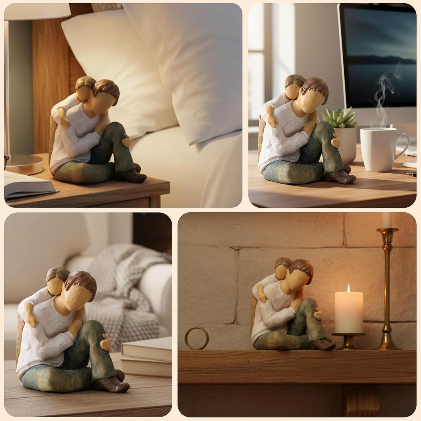 NAN ZAI NAN FANG Father-Daughter Figurine - Personalized Resin Sculpture for Dad | 4.7" Hand-Painted Gift