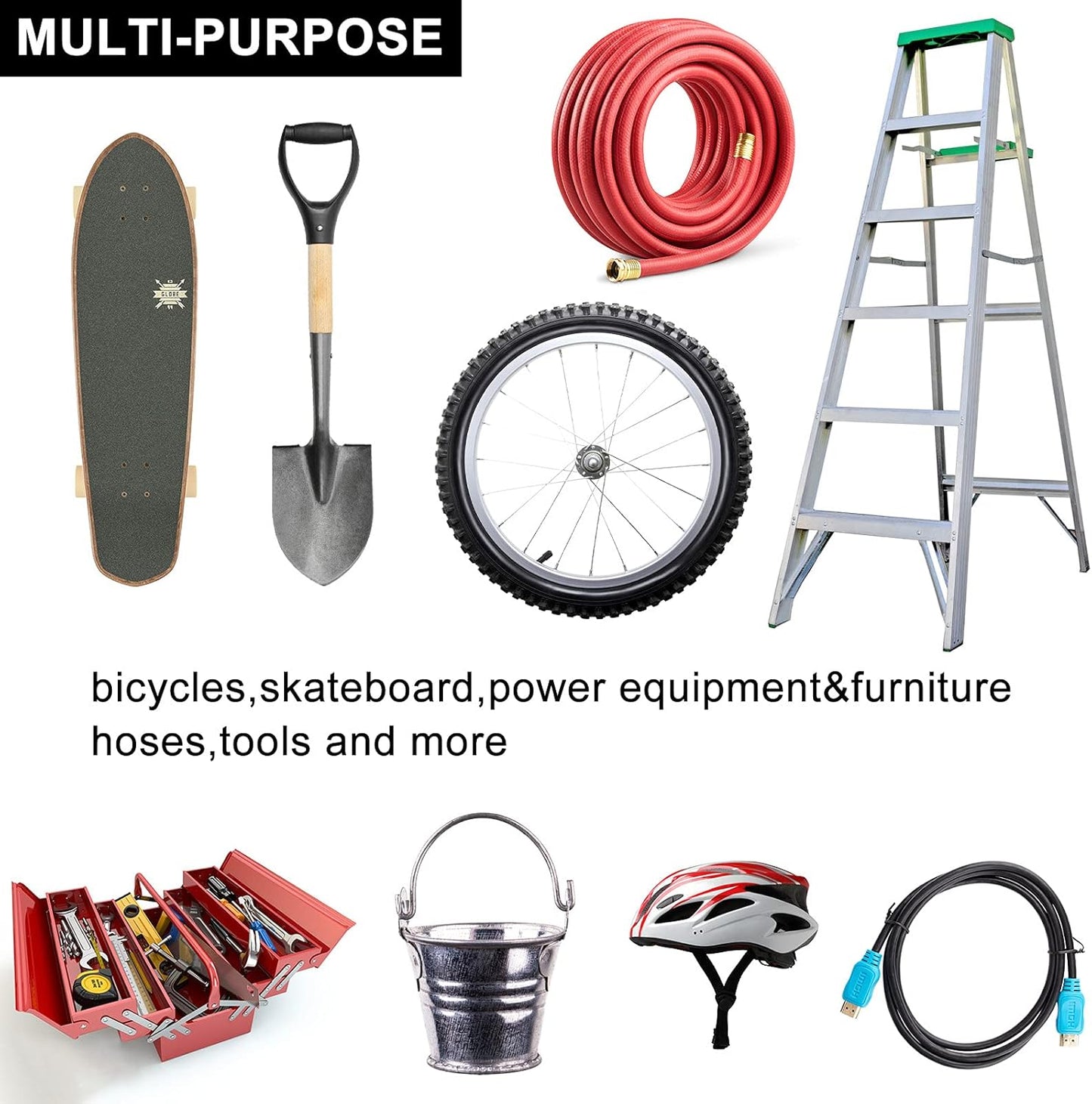 Skiennix 12PCS Heavy Duty Bike Storage Hooks - Wall Mounted Bicycle Hooks for Garage & Ceiling