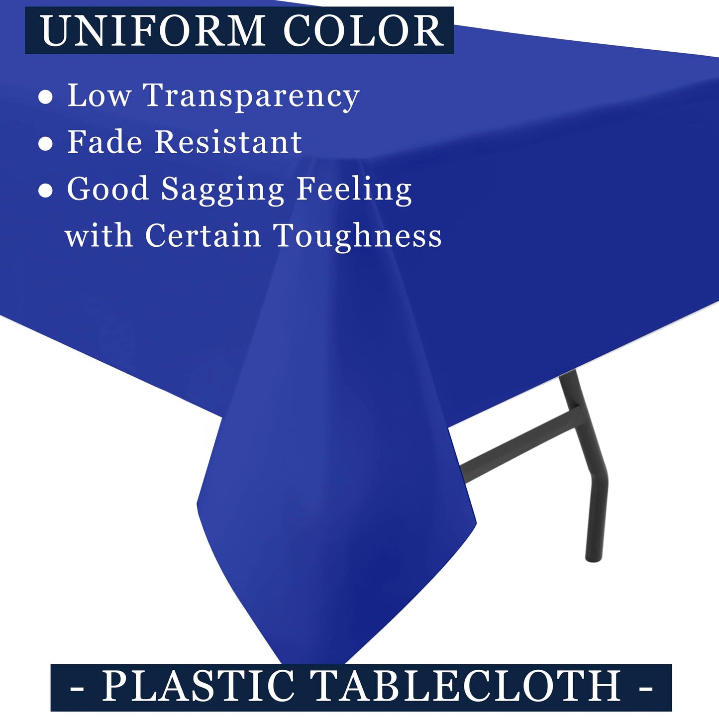 odibo Royal Blue Tablecloths Plastic 2 Pack Dark Blue Disposable Table Covers 54" x 108" Sapphire Blue Table Cloths for Parties Birthdays Weddings Holiday Banquet Fits up to 8 Foot Rectangle Tables
