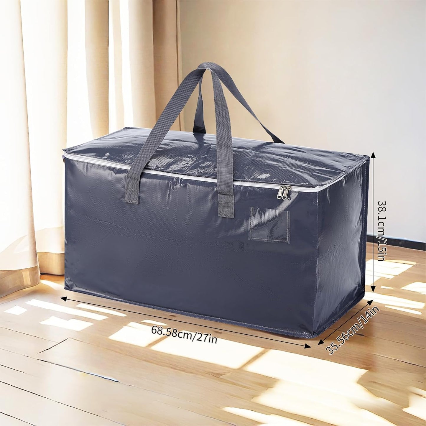 Skiennix Extra Heavy Duty Moving Bags - 6 Pack Sturdy Water-Resistant Storage Bags | Black