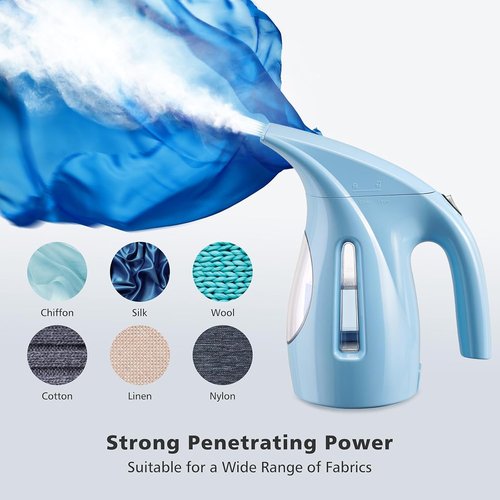HiLIFE Portable Clothes Steamer - 240ml Capacity, 700W Strong Steam for Wrinkle Removal | Blue