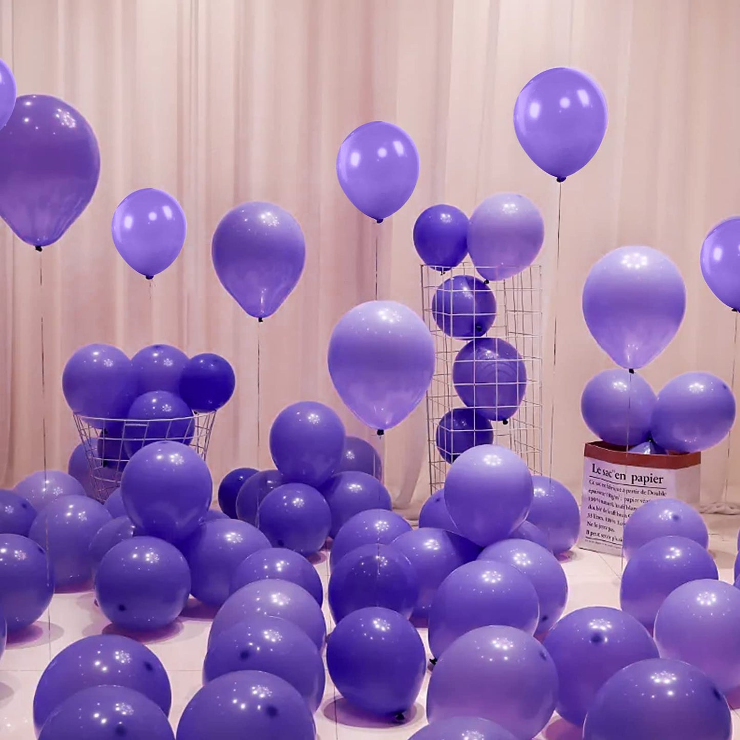 Purple Balloons 110Pcs, 5 Inch Small Purple Latex Party Balloons, Mini Thick Purple Balloons for Birthday Wedding Baby Shower Decorations.