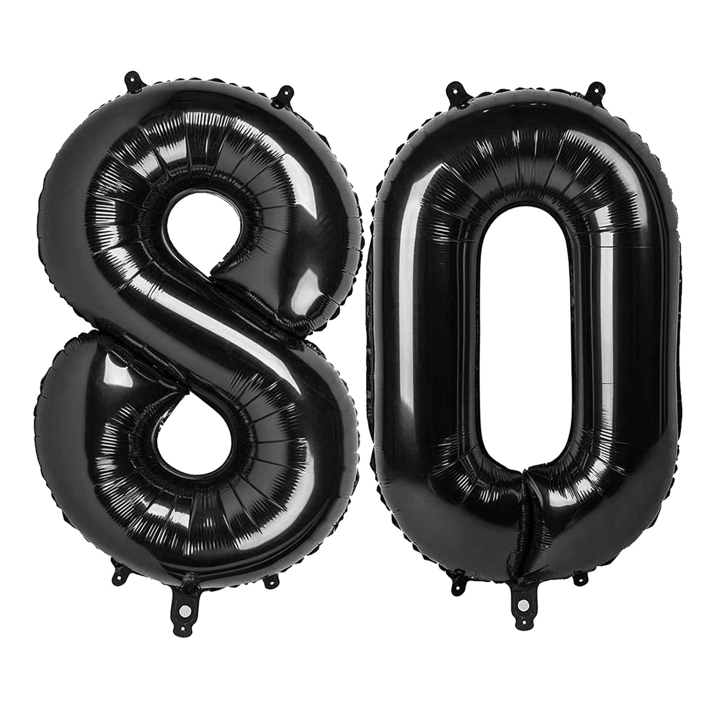 Black Number 80 Balloon 40 inch, 80 Number Balloons, 80th Black Birthday Decorations, 80 Year Old Women Men Party Supplies