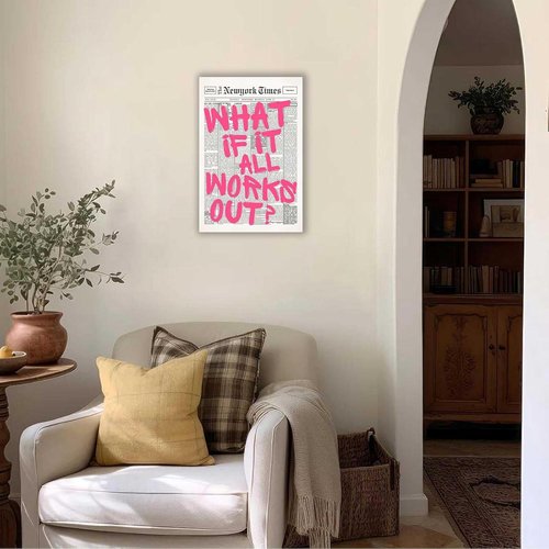 Drimiler Retro Newspaper Poster - Positive Affirmation Canvas Wall Art | Minimalist 8x12in Framed Decor