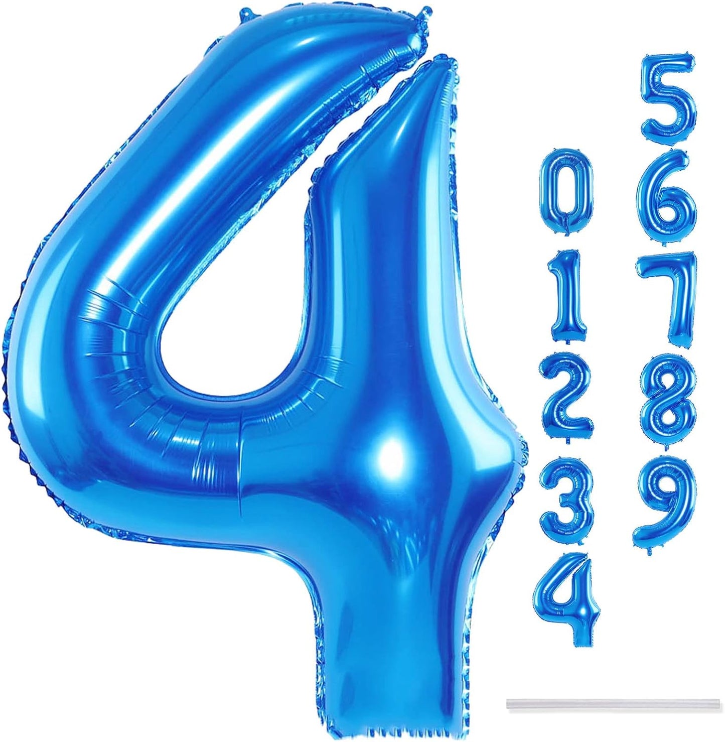Large 40-Inch Foil Number 4 Balloon Set by [Brand Name] - Self-Inflating Helium Balloon for 4th & 40th Birthday Celebrations
