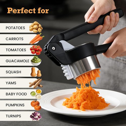 Betso Potato Ricer - Effortless Double-Gear Masher for Perfect Mashed Potatoes | Heavy-Duty & Dishwasher Safe