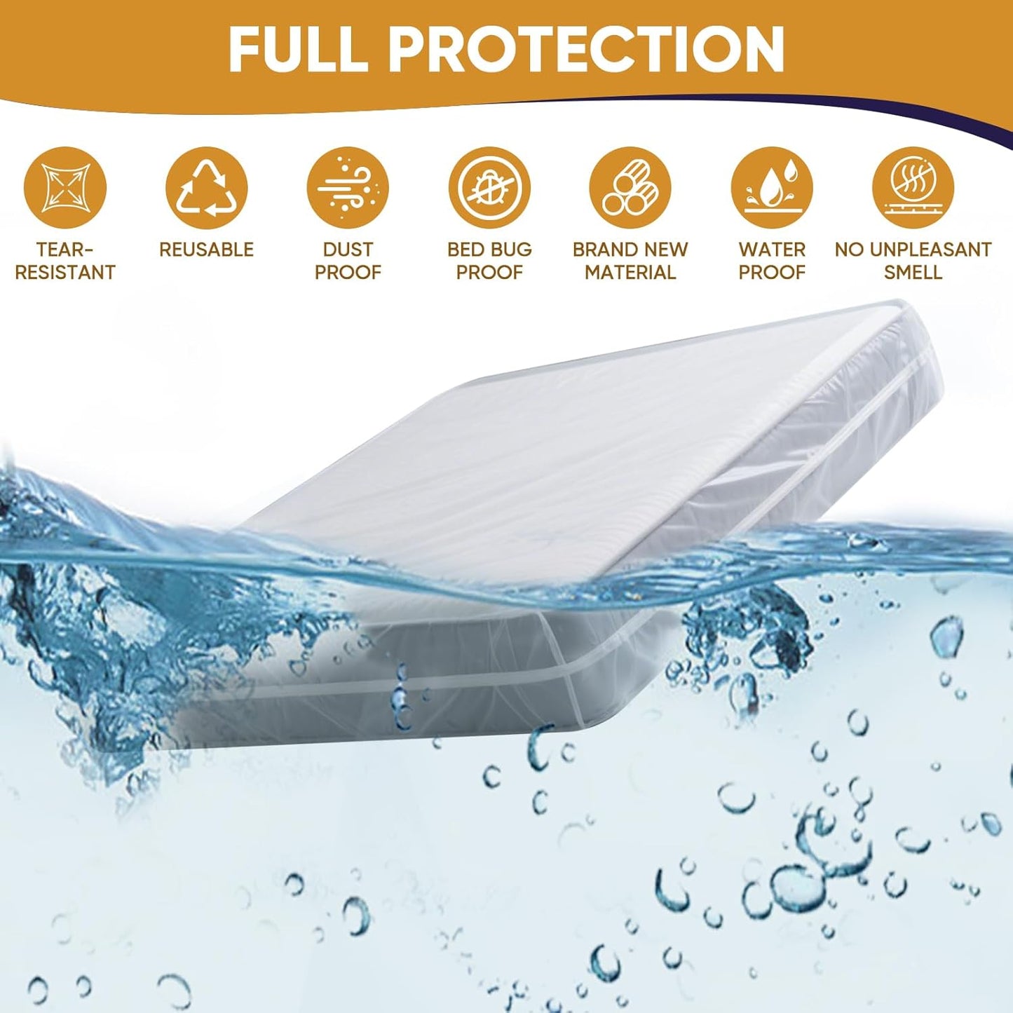 Skiennix King/California King Mattress Bag - Waterproof Plastic Cover for Moving & Disposal | 2 Pack