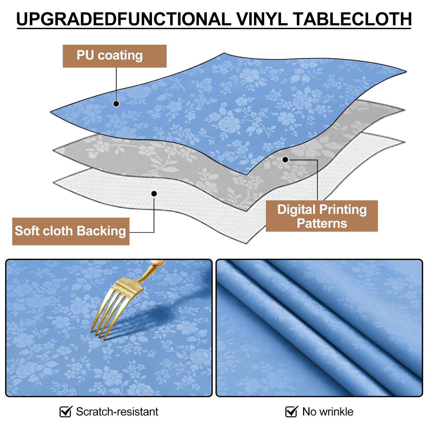 Smiry Rectangle Table Cloth, Waterproof Heavy Duty Vinyl Tablecloths, Wipeable Washable Table Cover for Kitchen and Dining Room (Dirty Pink, 60" X 102")