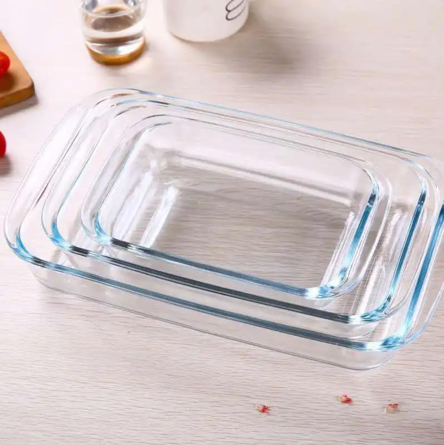 Glass Baking Dish set of 3 (Size 1.6L(Medium), 2.2L (Large) and 3.0L (XL)) for Cooking, Baking and Roasting, Casserole Dish, Borosilicate Glass, BPA Free, Dishwasher Safe loaf tray, Oven Tray (Set of 3)