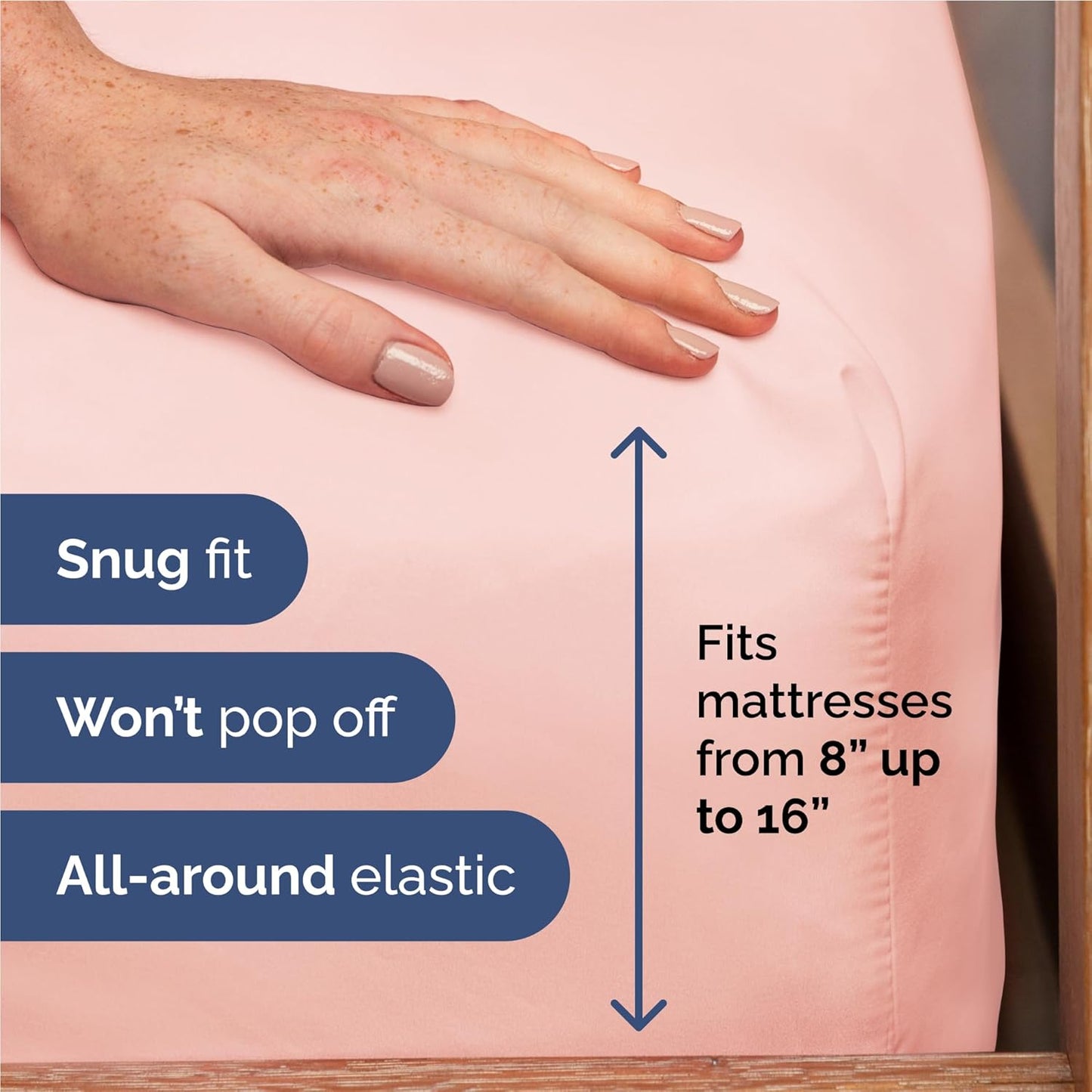 Skiennix Full Size 4-Piece Sheet Set - Comfy Cooling Bed Sheets | Ultra-Soft, Deep Pockets - Baby Pink