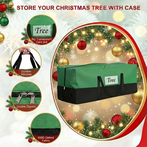 Christmas Tree Storage Bag - Heavy-Duty 600D Oxford for 8 Ft Artificial Trees | Durable Zipper & Handles