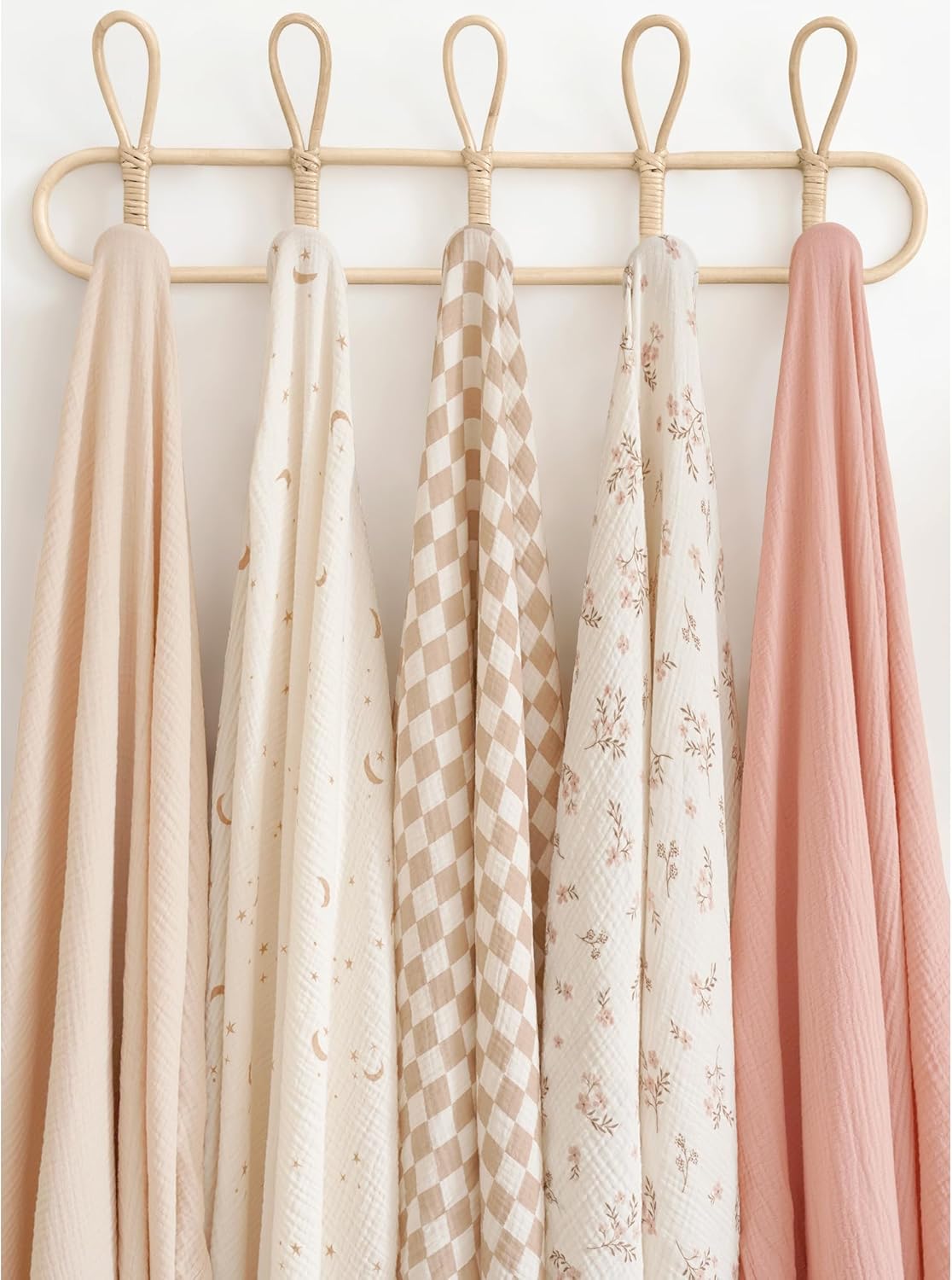 Konssy Muslin Swaddle Blankets - Soft & Breathable Newborn Receiving Blankets | 3 Pack, Large 47 x 47 Inches