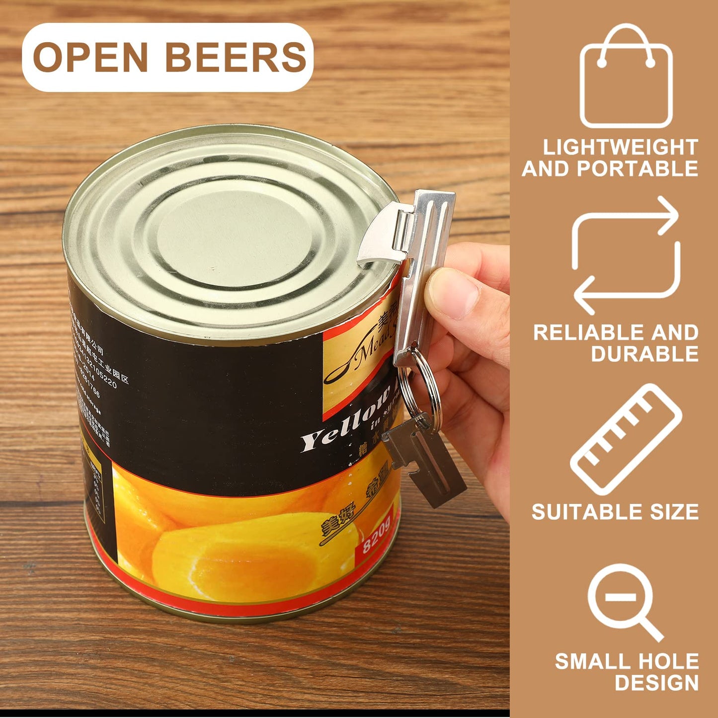 P-38 and P-51 Military Style Can Openers with Key Rings Stainless Steel Camping Can Opener Portable for Kitchen Travel Camping Survival(12 Set)