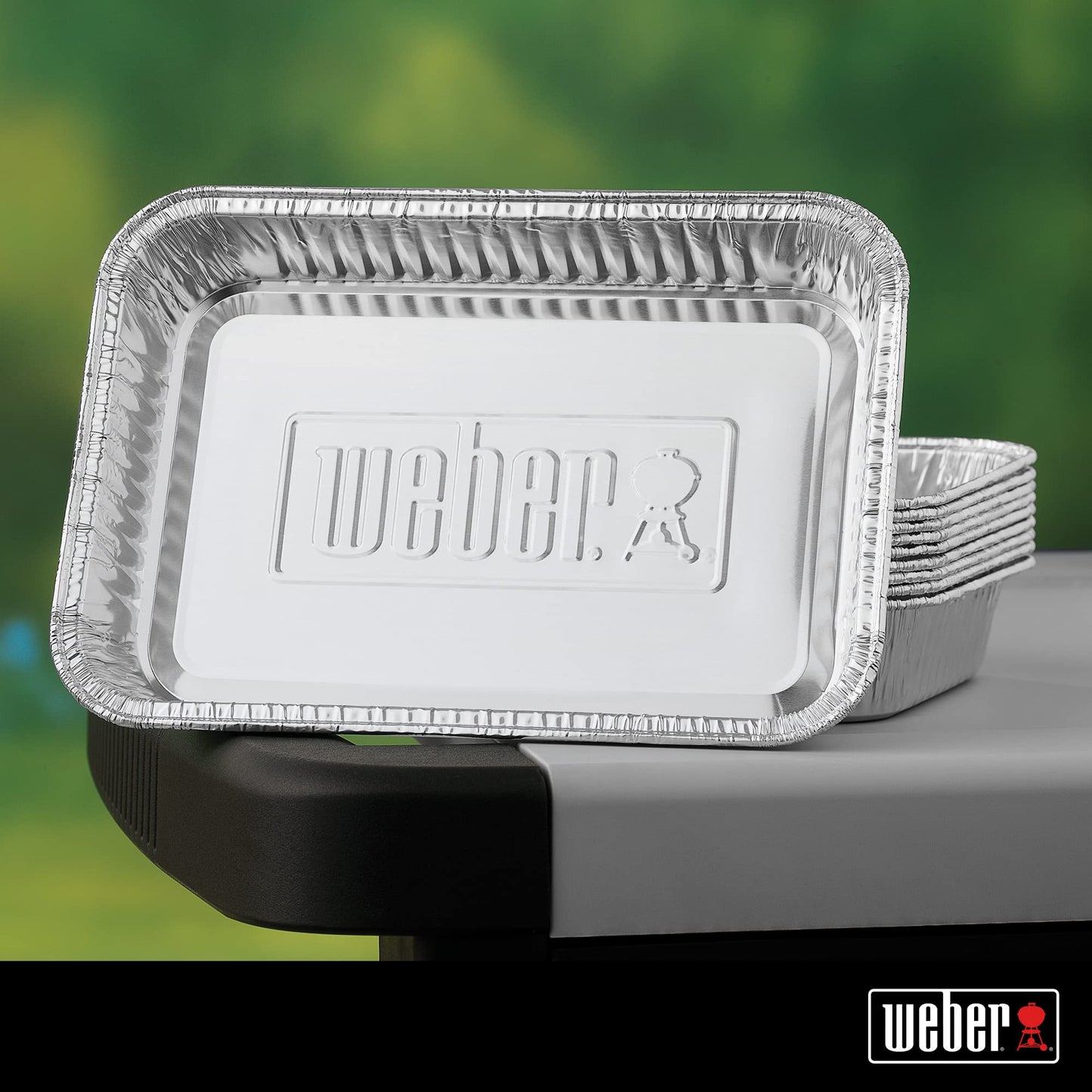 Weber Aluminum Drip Pans 10‑Pack – Disposable Foil Pans for Indirect Cooking, Catching Drippings, Ideal for Roasts, Turkeys & Gravy Drippings - Compatible with Weber Gas Grills
