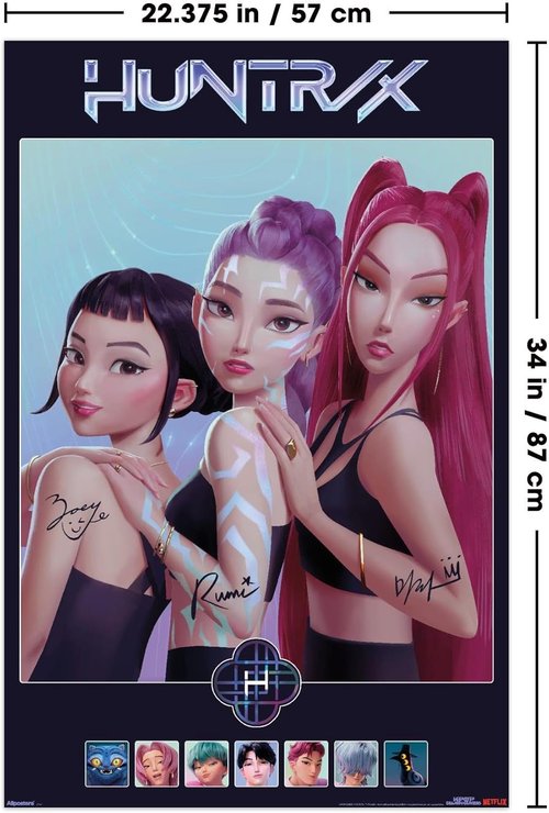 Huntrix | Netflix K-Pop Demon Hunters 2025 Wall Poster - Unframed, 34"L x 22.4"W