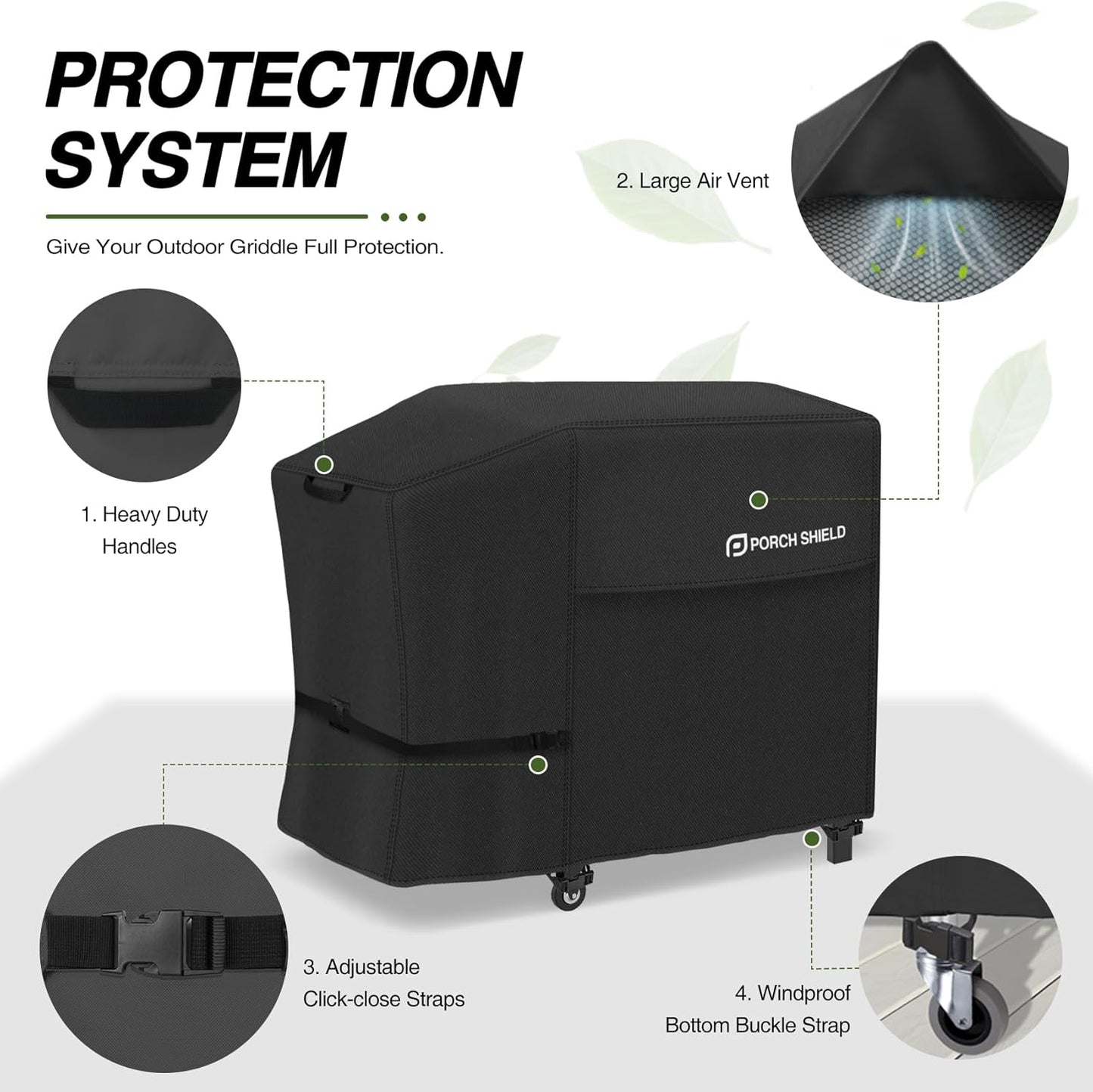 Porch Shield Griddle Cover - Waterproof & Fade Resistant for 28" Blackstone Griddle | Fits Most 2 Burner Grills