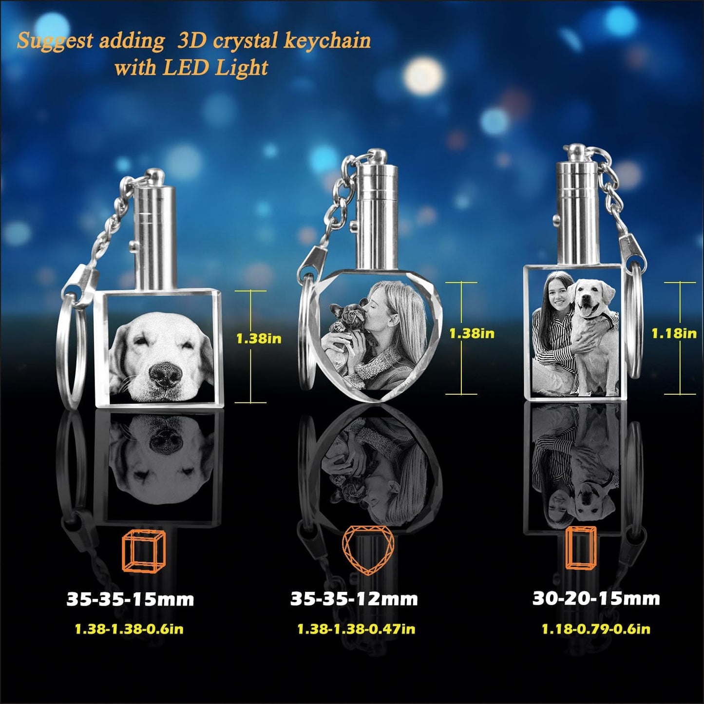 Skiennix 3D Crystal Dog Memorial Photo Frame - Personalized Engraved Keepsake Gift | Pet Remembrance