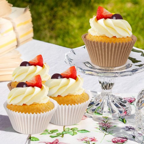 Caperci Jumbo Cupcake Liners - 300-Count White Muffin Baking Cups | No Smell, Food Grade, Grease-Proof
