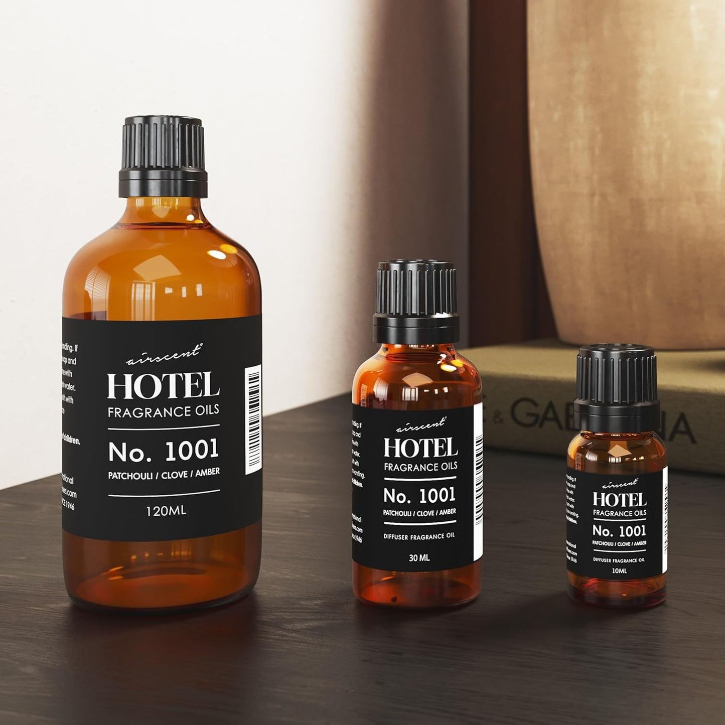 AirScent Diffuser Oil No. 1001 - Premium Patchouli Clove Amber Fragrance - 10 mL Glass Dropper Bottle