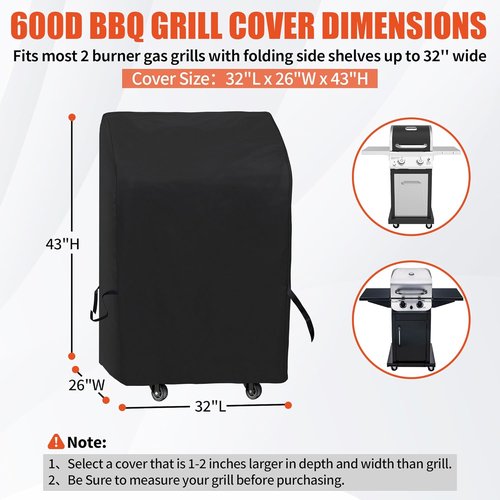 iCOVER Small Grill Cover - 30-Inch Heavy Duty Waterproof Cover for Two Burner BBQ Grills | Fits Weber, Char-Broil, Nexgrill