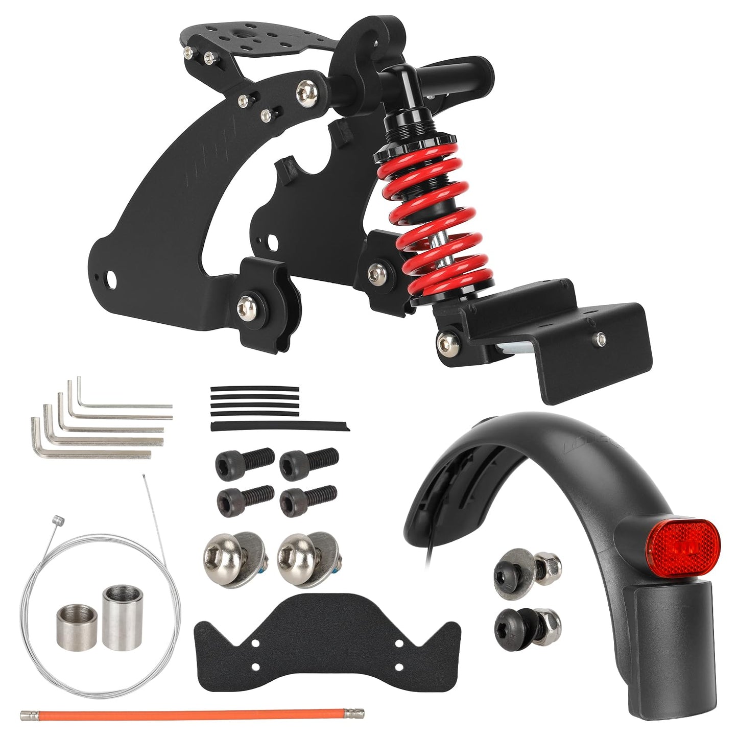 LUCK4U Rear Suspension Upgrade Kit Shock Absorber for Segway Ninebot F20 F25 F30 F40 Electric Scooters with Rear Fender and Large Taillight