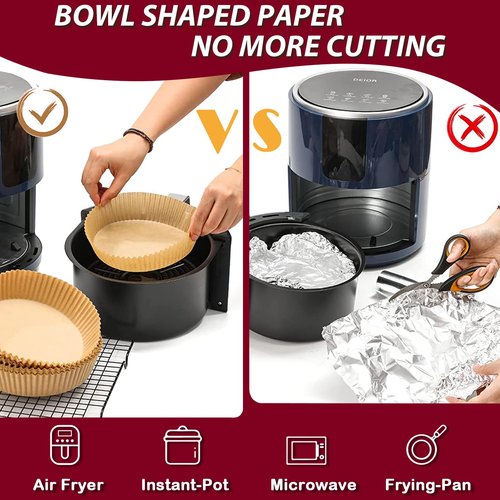 Air Fryer Liners for Ninja, 4qt Airfryer Liners Round for Ninja AF101/ AF150AMZ / AF161 Max XL Air Fryer, Air Fryer Paper Liners for 4-8QT Basket, Non-stick Air Fryer Parchment Paper Liners, 225PCS