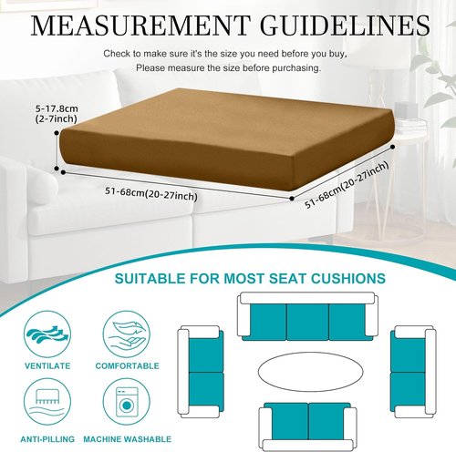 BIETYONE Outdoor Couch Cushion Covers - 12Pcs Washable & Reusable Furniture Protectors | Camel Color