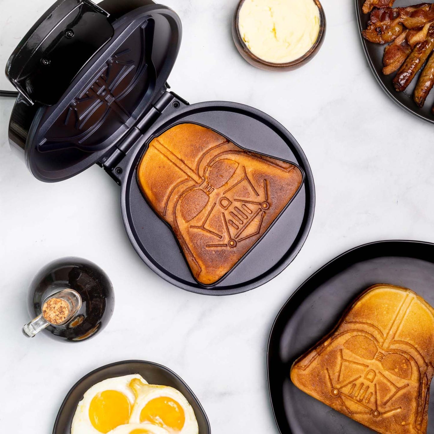 Uncanny Brands Star Wars Darth Vader Waffle Maker- The Sith Lord On Your Waffles- Waffle Iron