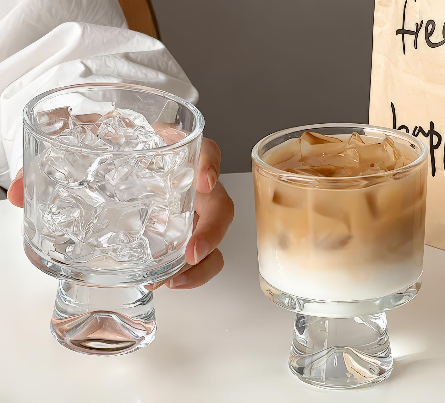 MQMCPDS 8 oz Glass Dessert Cups (Set of 6) Exquisite dessert cups for pudding, sundae, ice cream, cake, fruits, salads and cocktails - Perfect for use as trifle bowls (clear color)