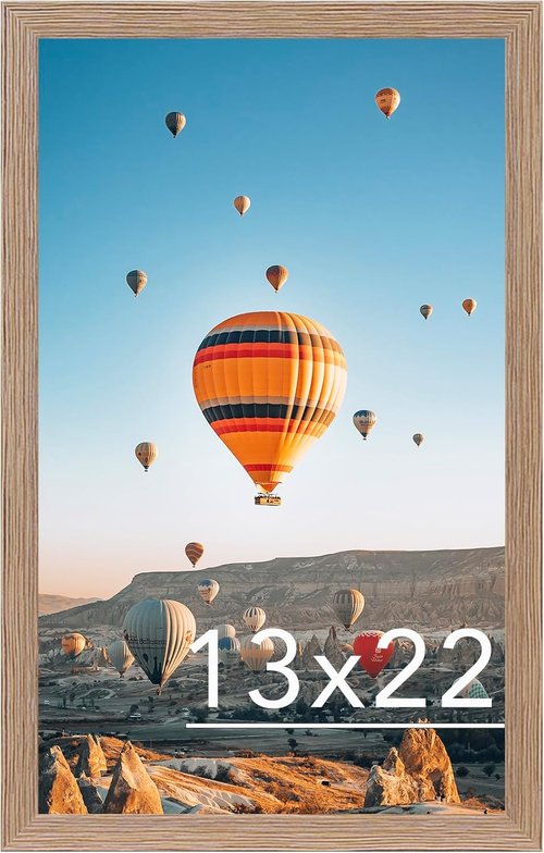 JCJMY 13x22 Picture Frame - Rustic Brown Wall Gallery Frame for Horizontal & Vertical Photos