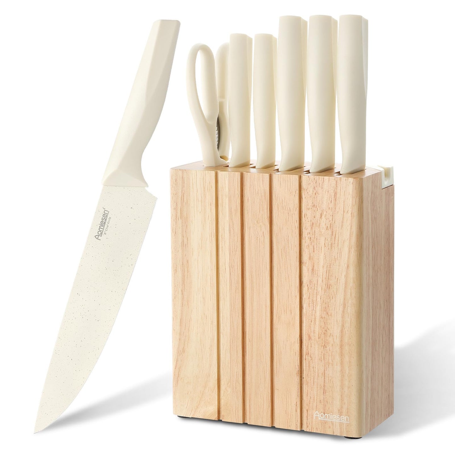 Premium Quality 8-Piece Knife Set with Block, Lightweight and Strong, ﻿ Ergonomic Handles for Home,Dishwasher Safe ﻿