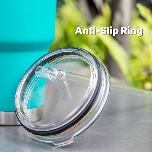 Bluwing Straws for YETI, 6 Pcs Reusable Tumbler Clear Straws Replacement for YETI 25 oz, 26 oz, 35 oz, 42 oz, Tritan Drinking Straws for Smoothies, Milkshake, 2 Straw Brush