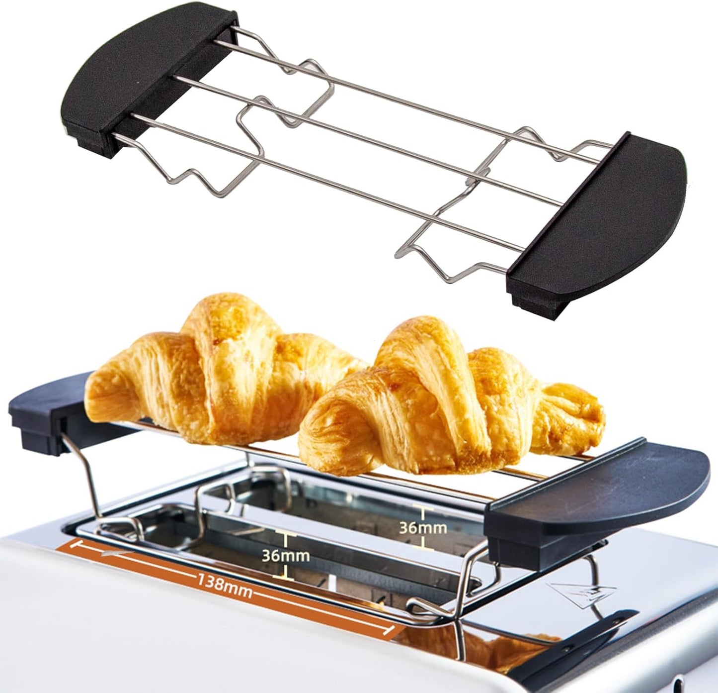 Skiennix Stainless Steel Toast Rack - Versatile Toaster Cooling Grid for Bread & Grilling | 26cm