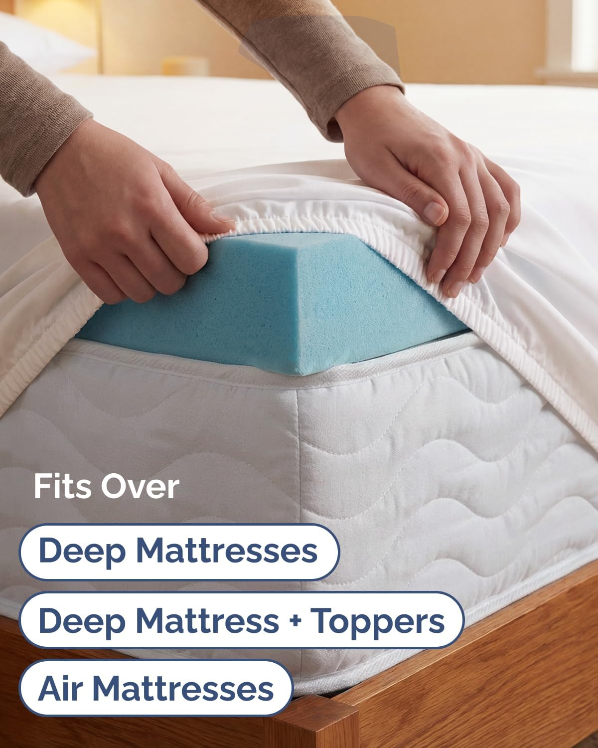 Skiennix Extra Deep Twin XL Sheet Set | 4-Piece Breathable Cooling Bedding - Soft, Wrinkle-Free Antique White