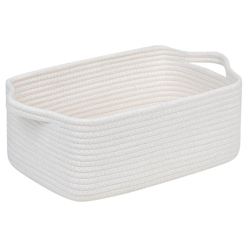 CubesLand Small Cotton Rope Basket - Cute & Durable Organizer for Nursery, Bathroom, or Closet Storage