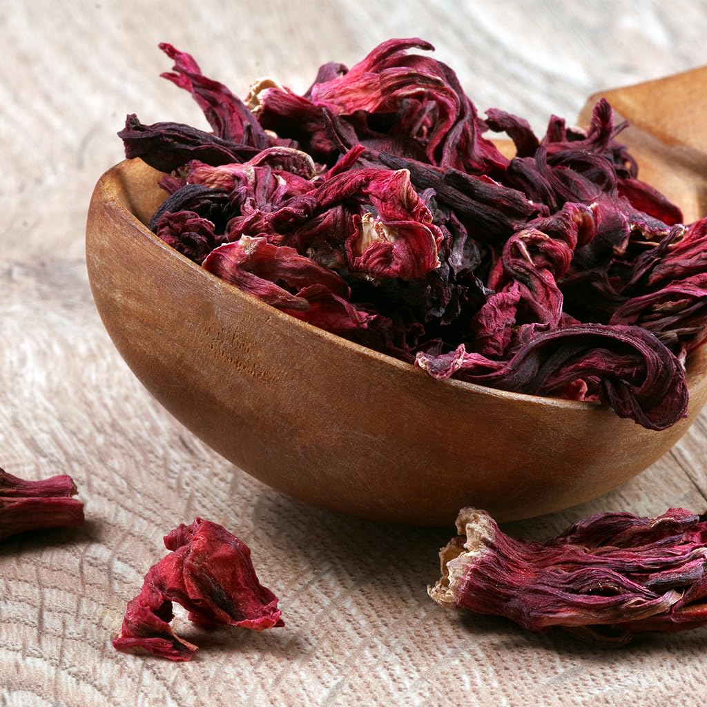 1lb Dried Whole Hibiscus Flowers and Petals, Flor de Jamaica, Sorrel Flower, Zobo Flower perfect for Tea and Mexican Agua Fresca by 1400s Spices