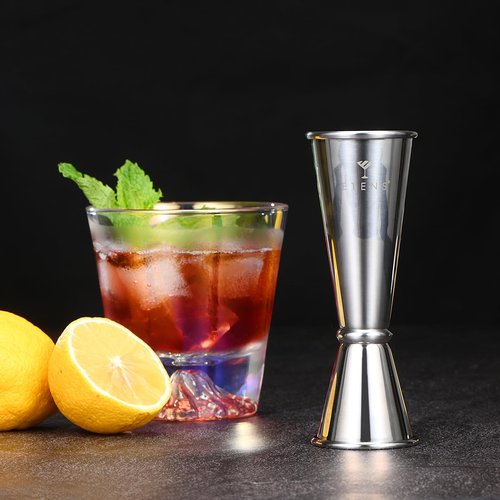 Etens Professional Japanese Jigger w/Measurements Inside – 1 oz 2 oz Cocktail Shot Measure Jigger, Bar Measuring Jigger for Bartending, Drink Measurer Cup (Silver, Stainless Steel)