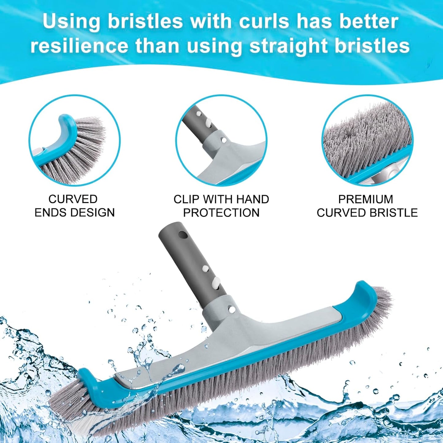 Sepetrel Deluxe Swimming Pool Cleaning Kit - 2 Brush Heads & 2 Skimmer Nets | No Pole Included