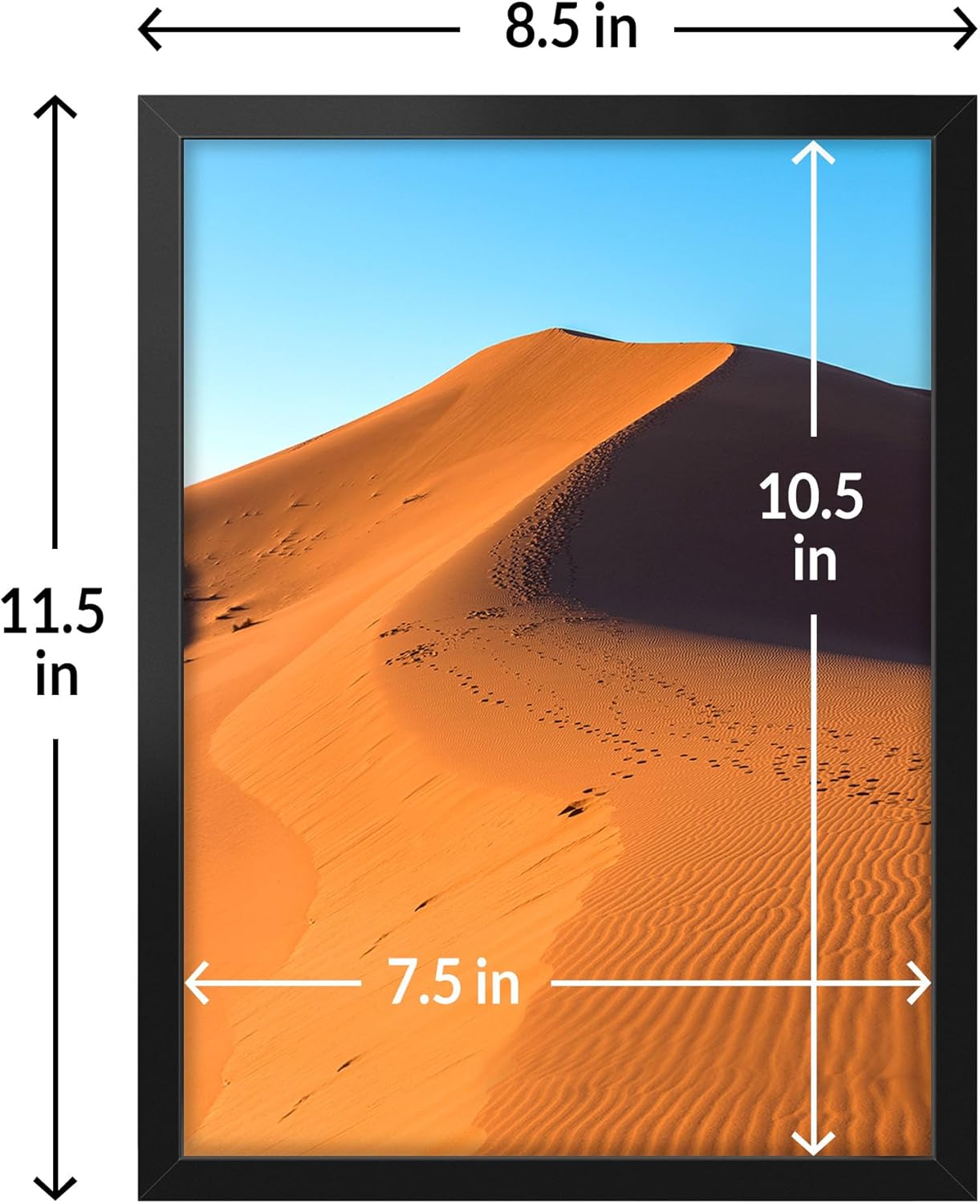 LaVie Home 8x11 Picture Frame - Classic Black Frame with HD Plexiglass for Vertical/Horizontal Display