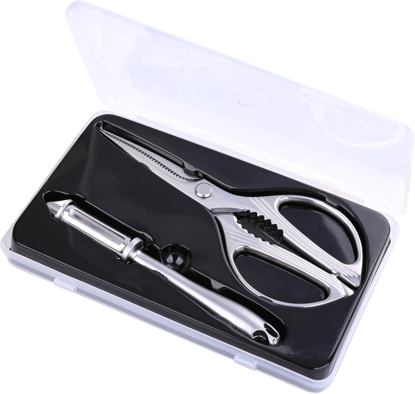 Skiennix Stainless Steel Kitchen Shears - Heavy Duty All-Purpose Scissors for Meat & Vegetables | 8 Inch, Dishwasher Safe