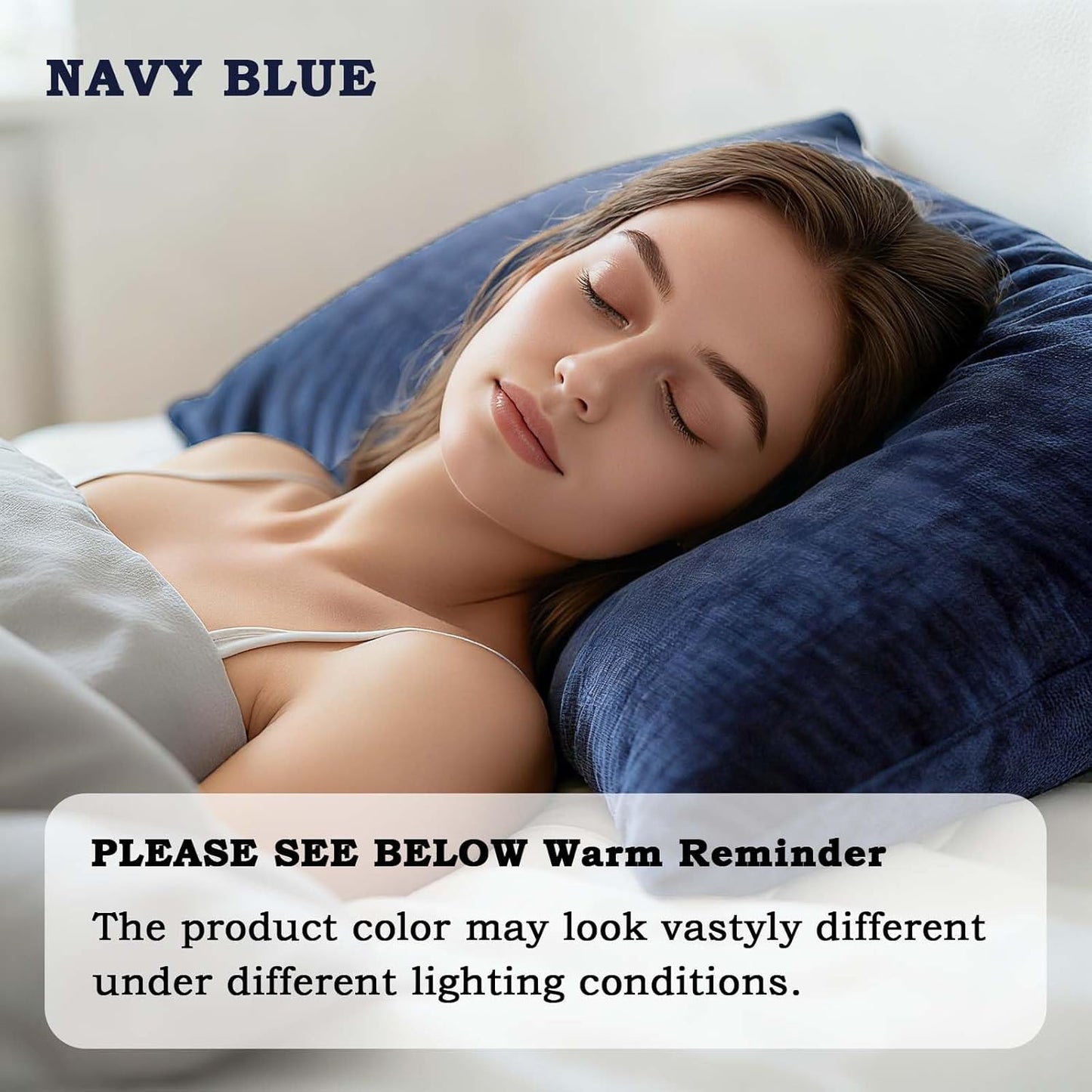 Q&J Fabric Co. Standard Size Pillow Cases - Soft Brushed Microfiber, Wrinkle-Free, Navy Blue (Set of 2, 20x26'')