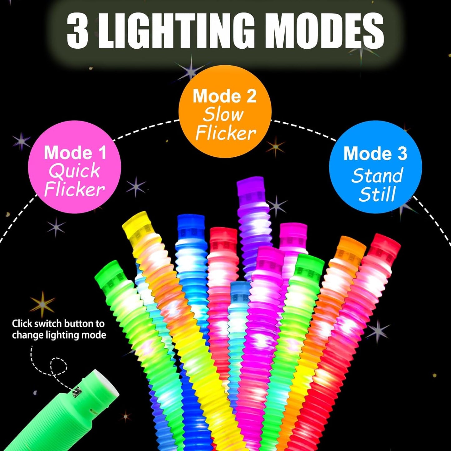 UrChoice Glow Sticks - 32PCS LED Pop Tubes & Glow Necklaces | Fun Party Favors for Kids & Adults
