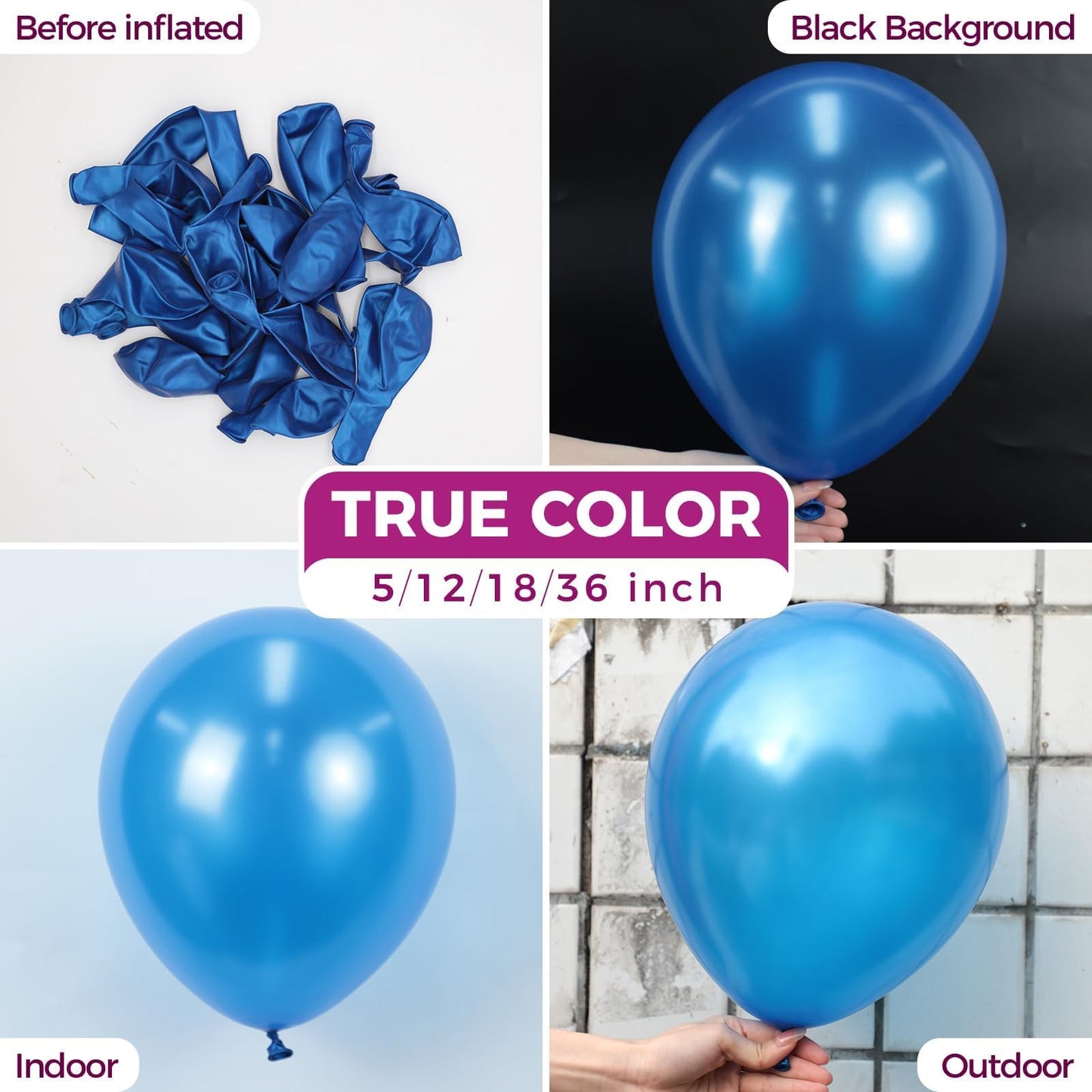 Bezente Pearl Blue Latex Party Balloons - 100 Pack 12 inch Round Helium Pearl Sky Blue Balloons for Graduation Birthday Gender Reveal Wedding Anniversary Under The Sea Theme Party Decorations