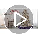 FUHSY Purple 48in Tree Skirt with Sparkly Sequin Velvet - Halloween Christmas