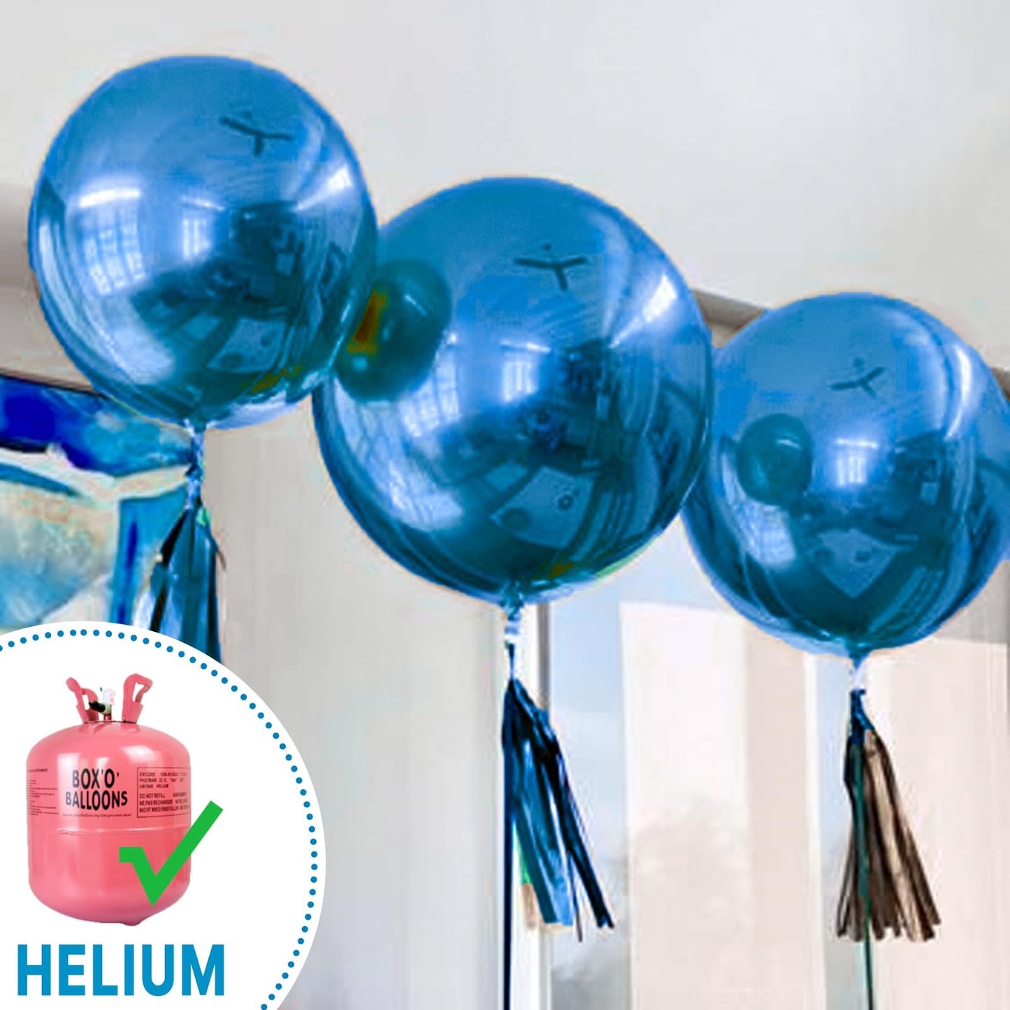 PartyWoo Metallic Blue Balloons 4pcs 36 Inch Chrome Blue Latex Helium Balloons for Graduation Wedding Baby Shower Engagement Baby Shower Wedding Bachelorette Birthday Party Decorations Blue-G106