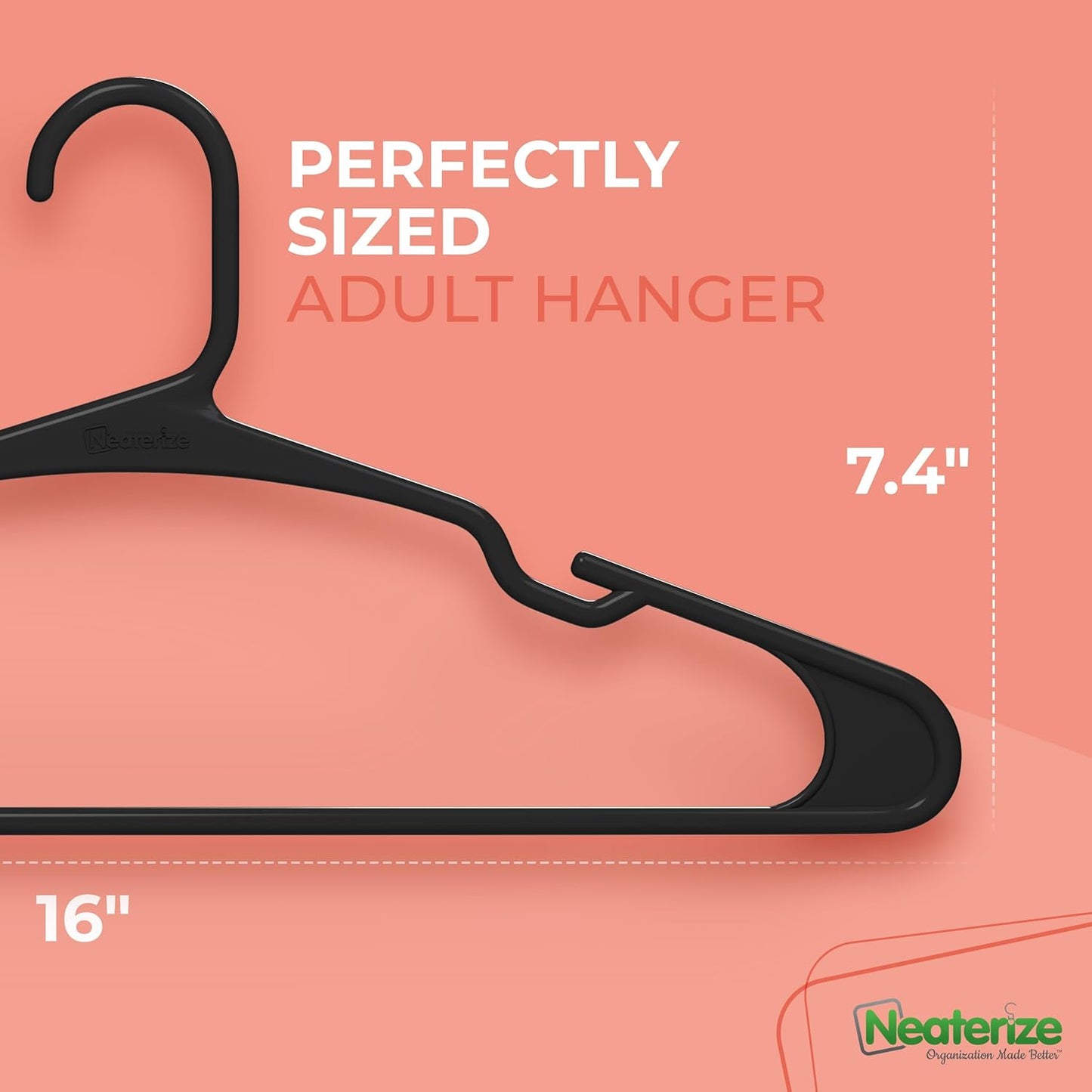 Neaterize Clothes Hangers - Space-Saving Plastic Hangers for Adults | 20-Pack in Aqua